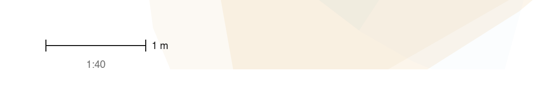 The same corner of the same page exported with the licence: the scale bar, and no line of text below it.